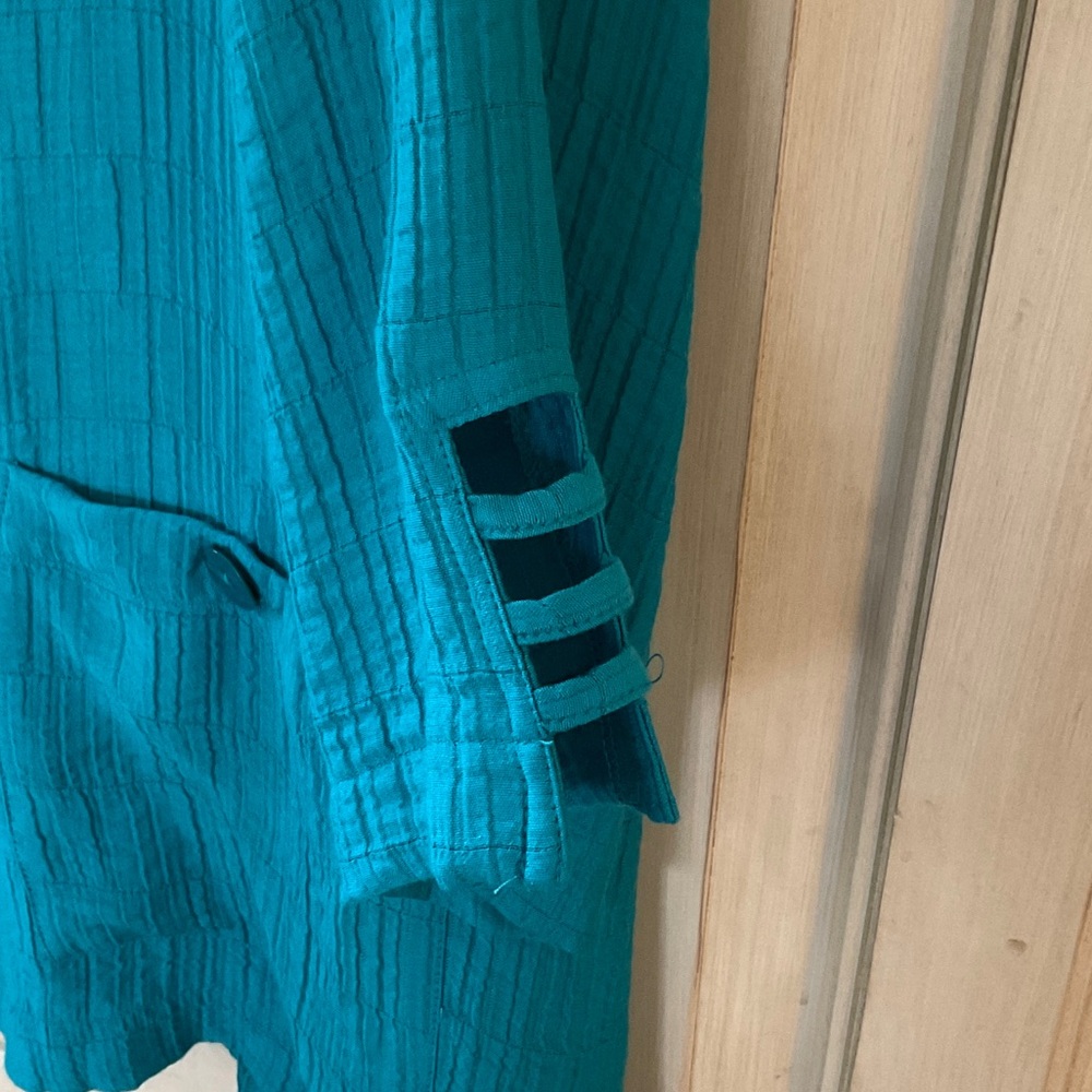 Multiples Turquoise Textured Jacket - Picture 3 of 3